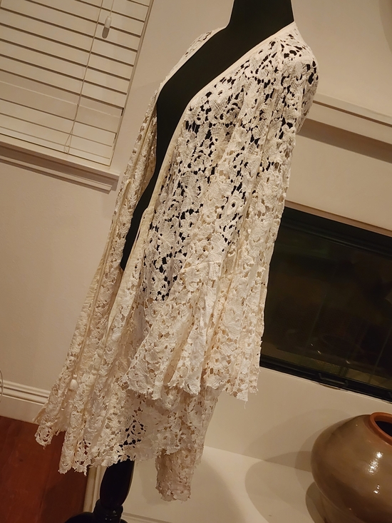 Free People Tops - Free People Ivory Crochet Lace Open-Front Duster